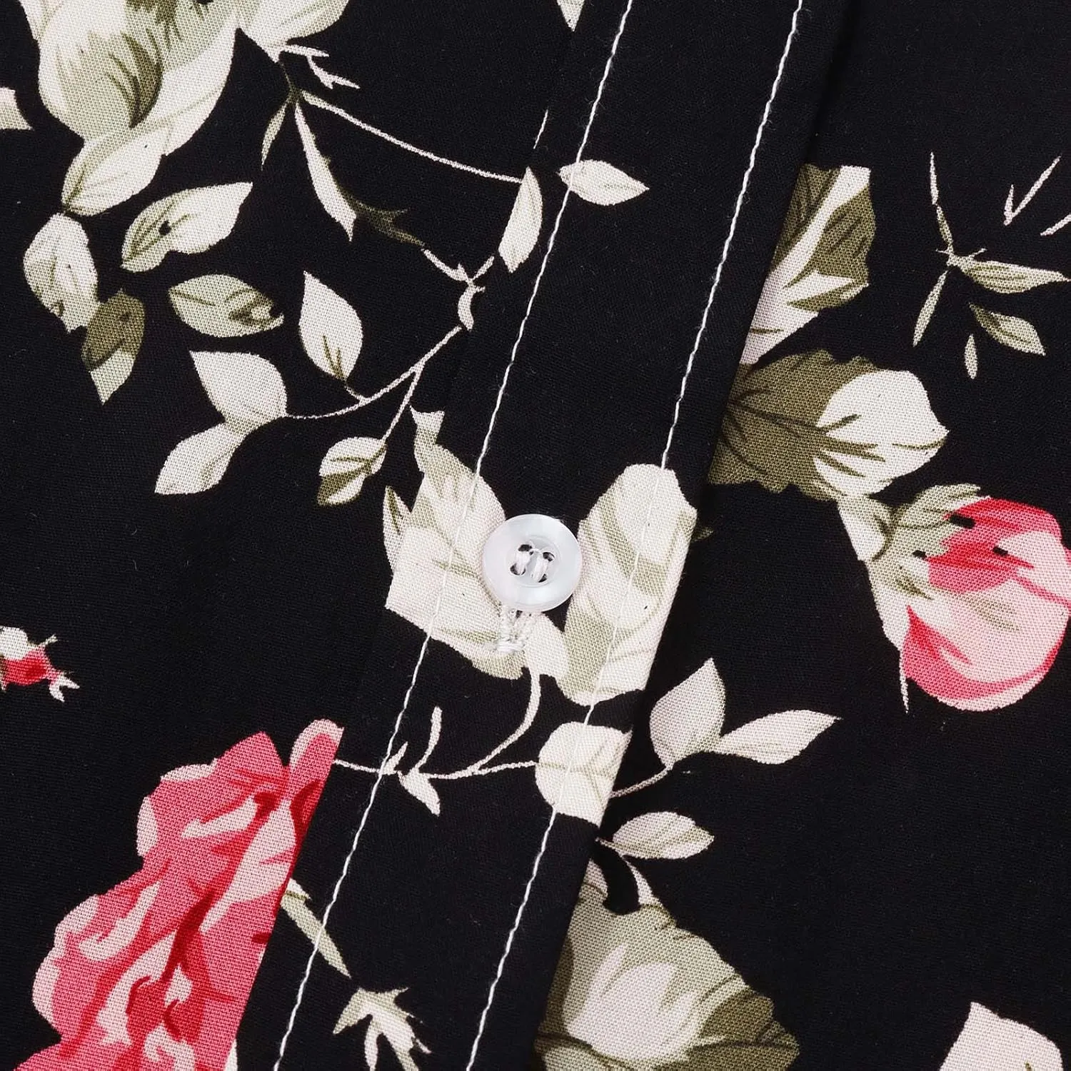 Hawaiian Shirts for Men Printed Flower Casual Button Down Short Sleeve Beach Party Holiday Tops
