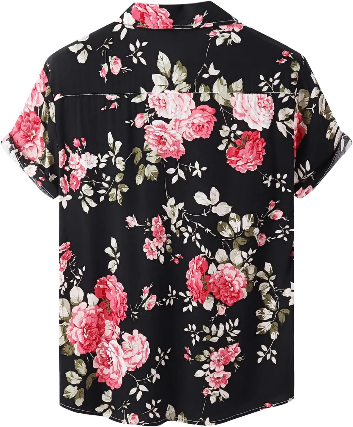 Hawaiian Shirts for Men Printed Flower Casual Button Down Short Sleeve Beach Party Holiday Tops