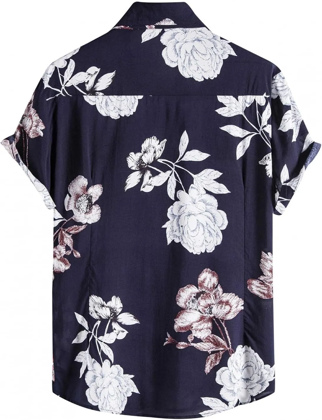 Hawaiian Shirts for Men Printed Flower Casual Button Down Short Sleeve Beach Party Holiday Tops