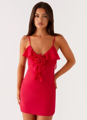 Fashion-forward day dress Haylie Mini Dress - Raspberry