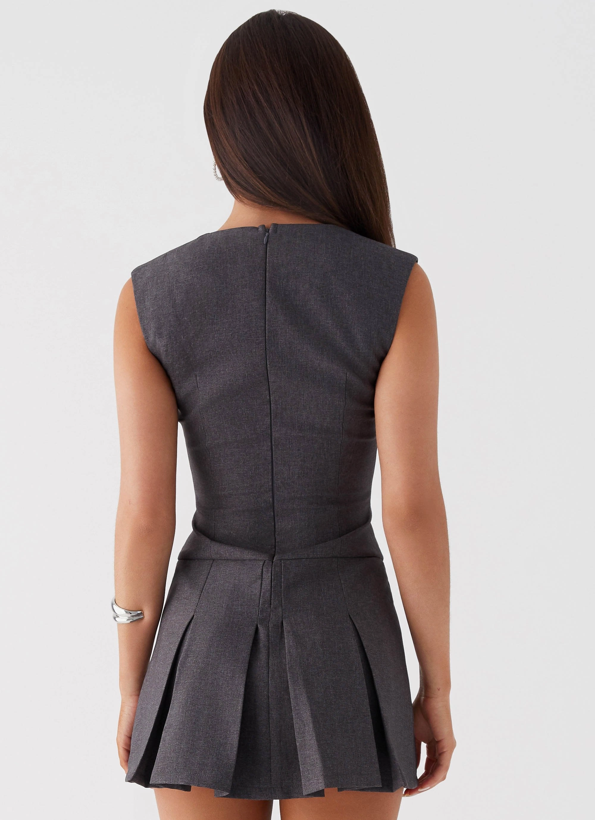Cassia Mini Dress - Charcoal Anti-bacterial Classic Look