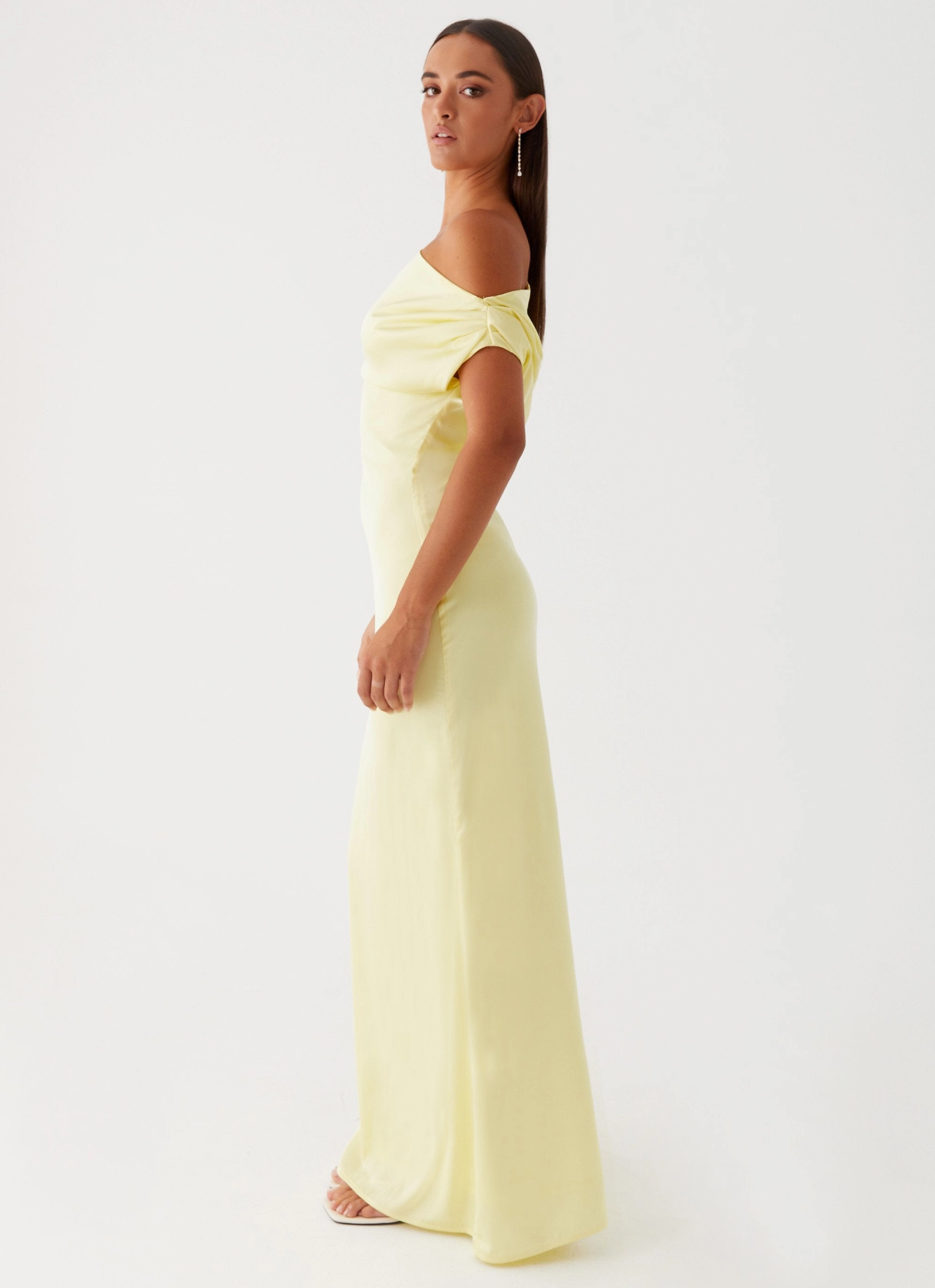 Heart Of Glass Satin Maxi Dress - Yellow CrinkleResistantWeave Grace Soft