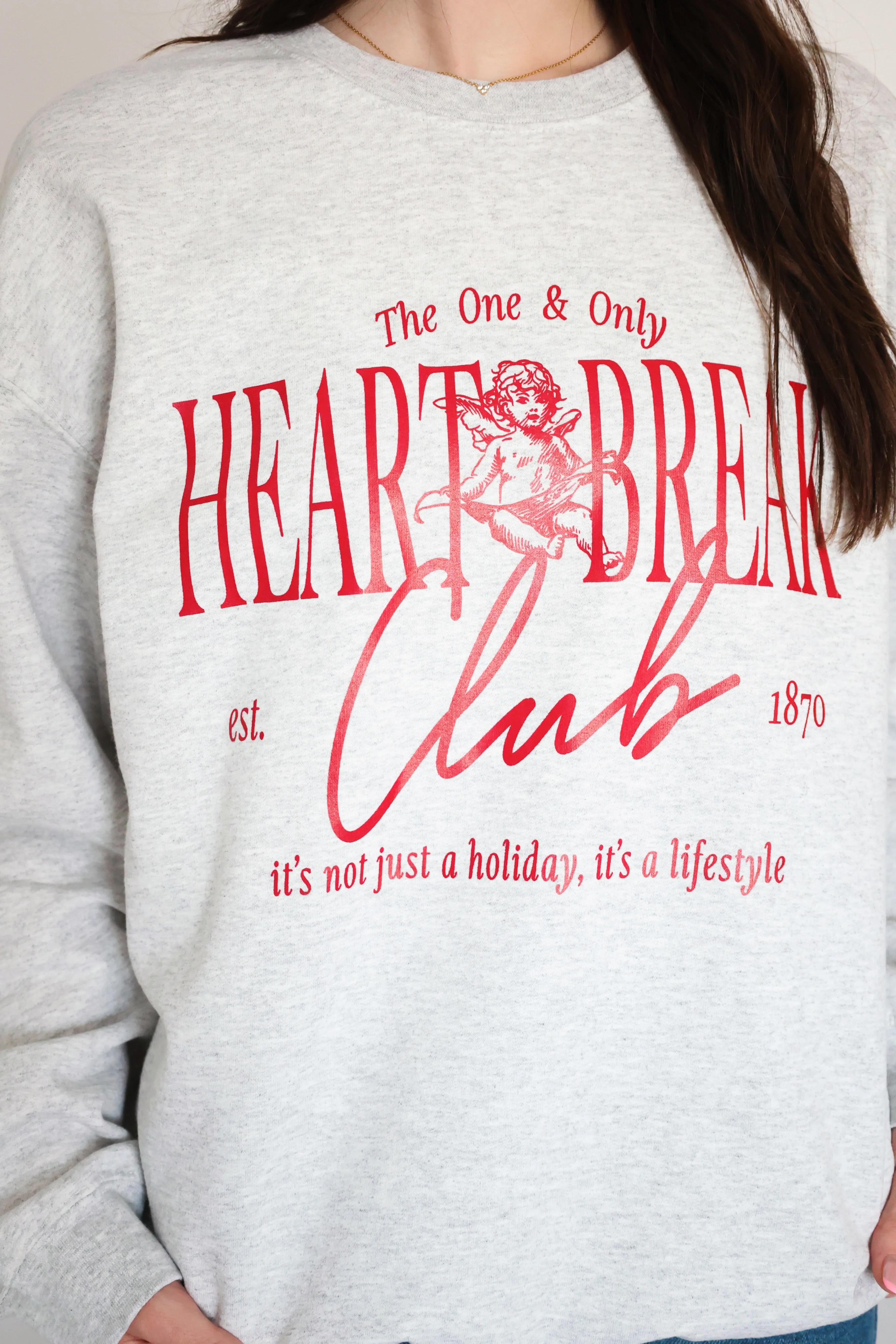 Hybrid Fabric Blend Heartbreak Club Sweatshirt (FINAL SALE)