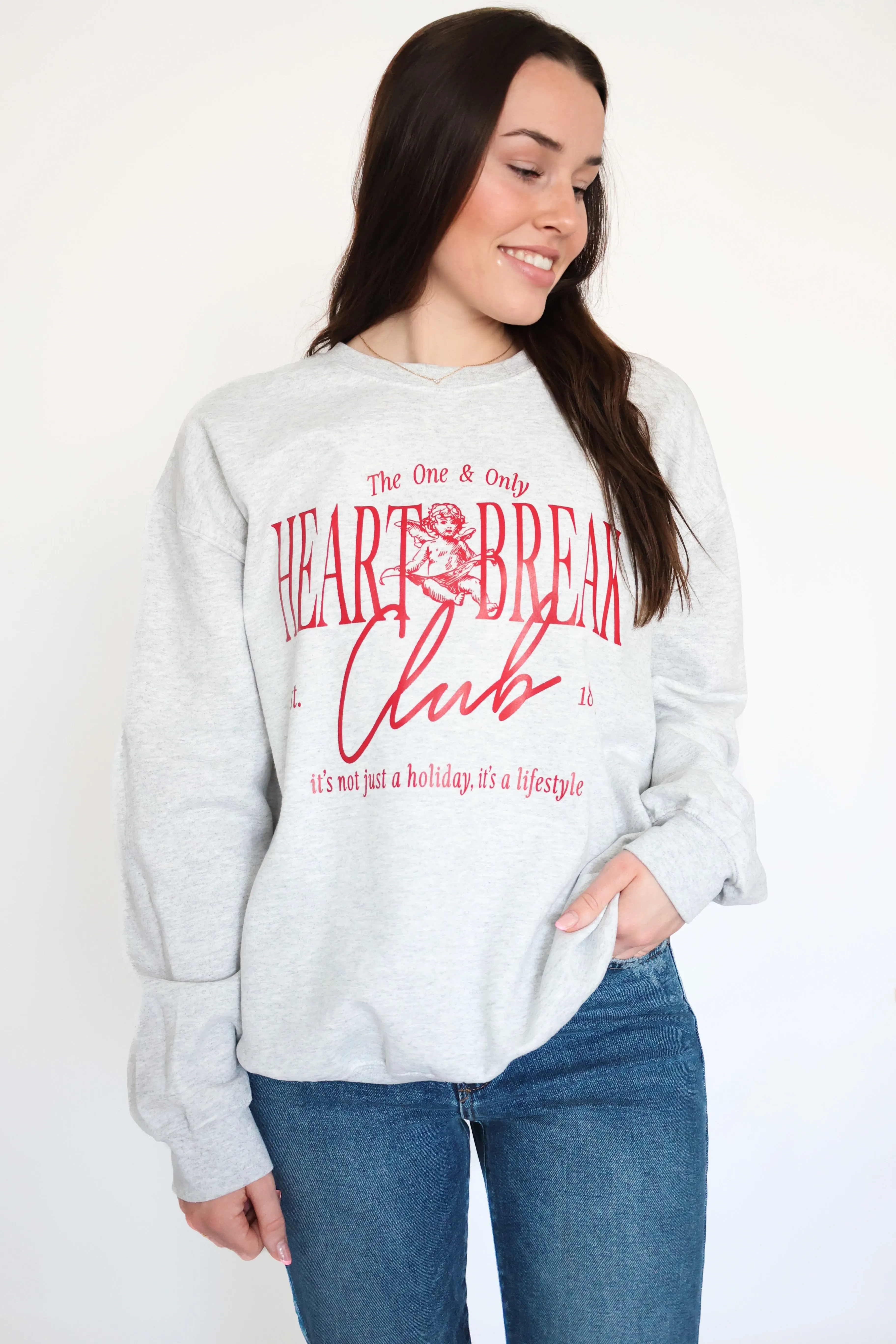 Multi Directional Zipper Placement Heartbreak Club Sweatshirt (FINAL SALE)