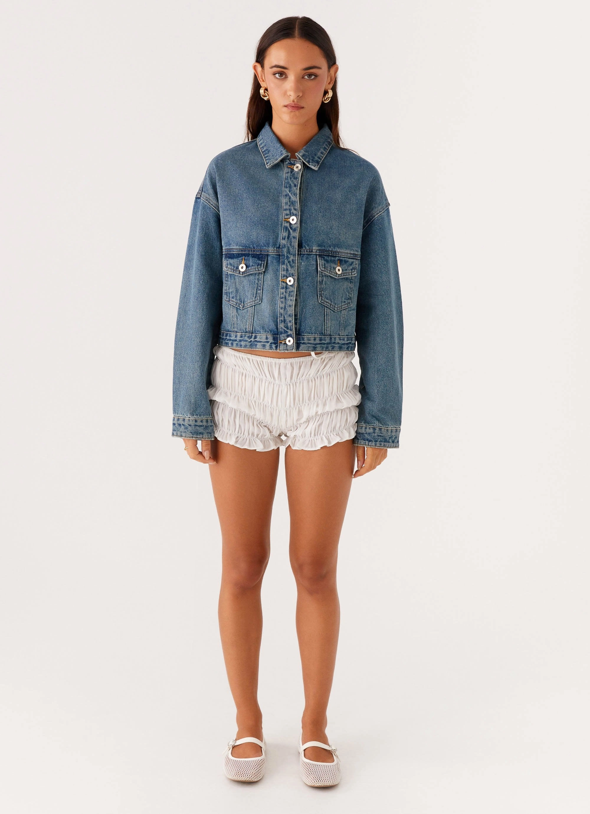 Kristy Oversized Denim Jacket - Blue Simple Comfort