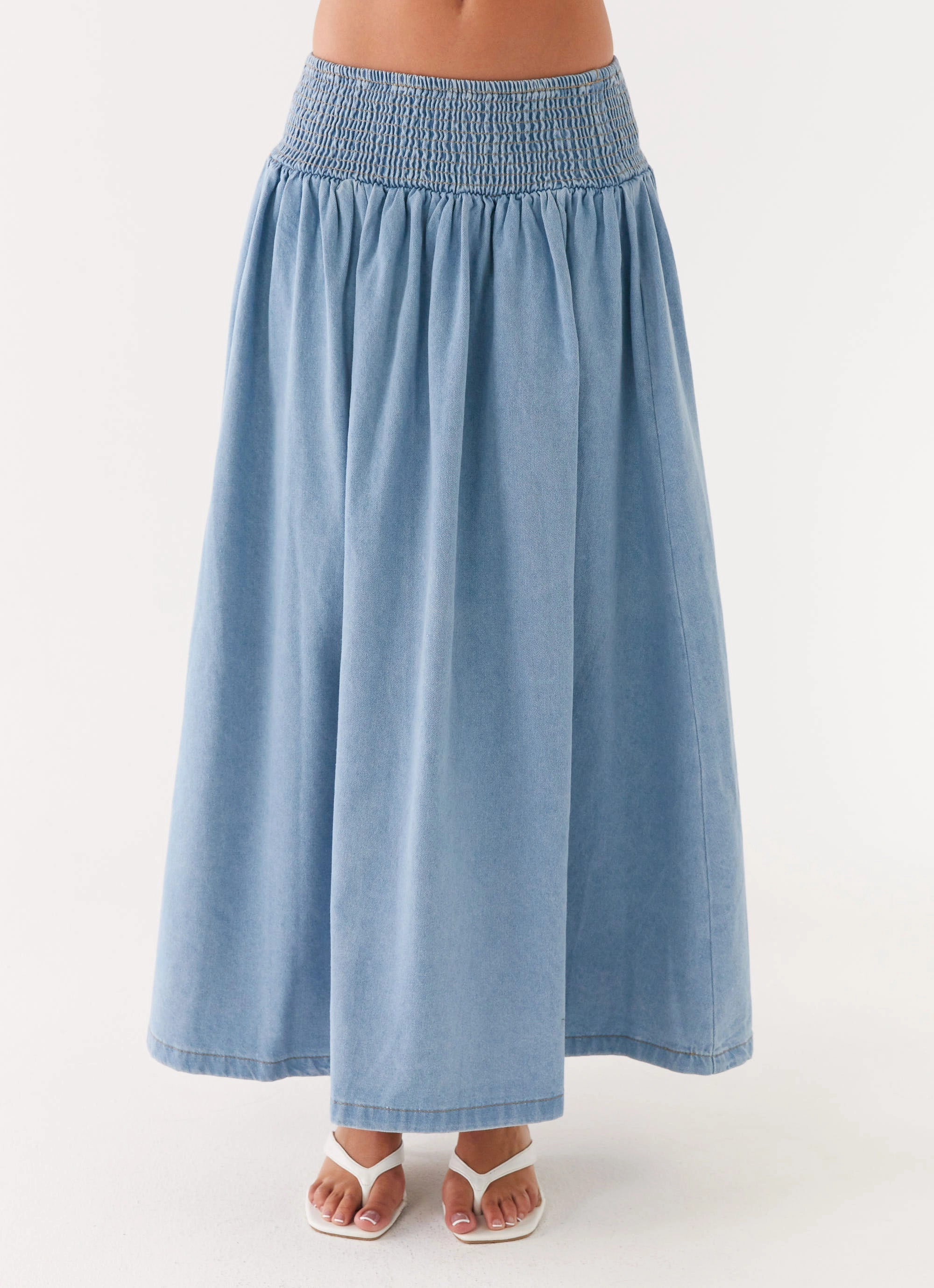 Heater Midi Skirt - Washed Blue Young adult