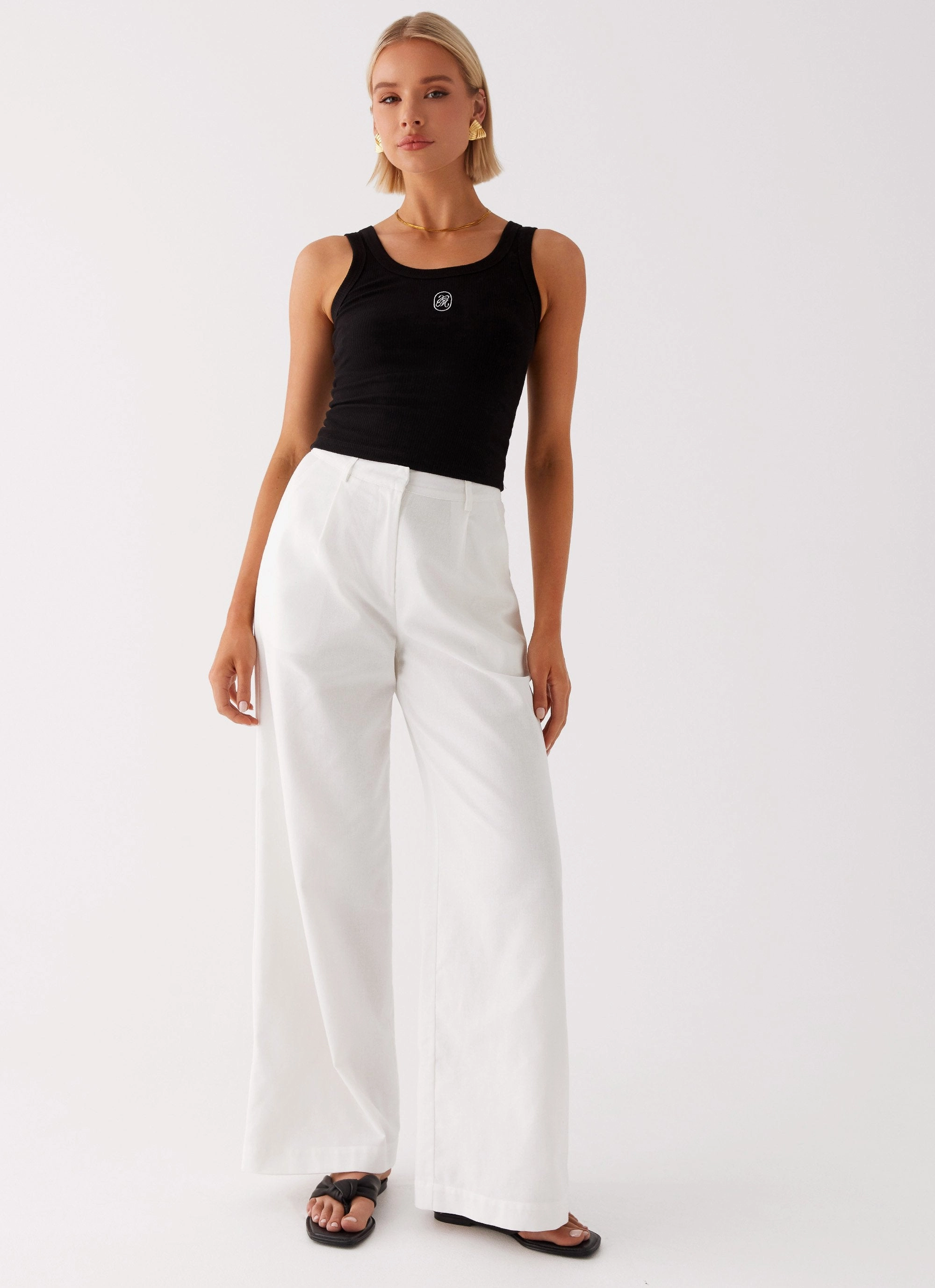 Heatwave Linen Wide Leg Pants - White Move Friendly All Season Versatility