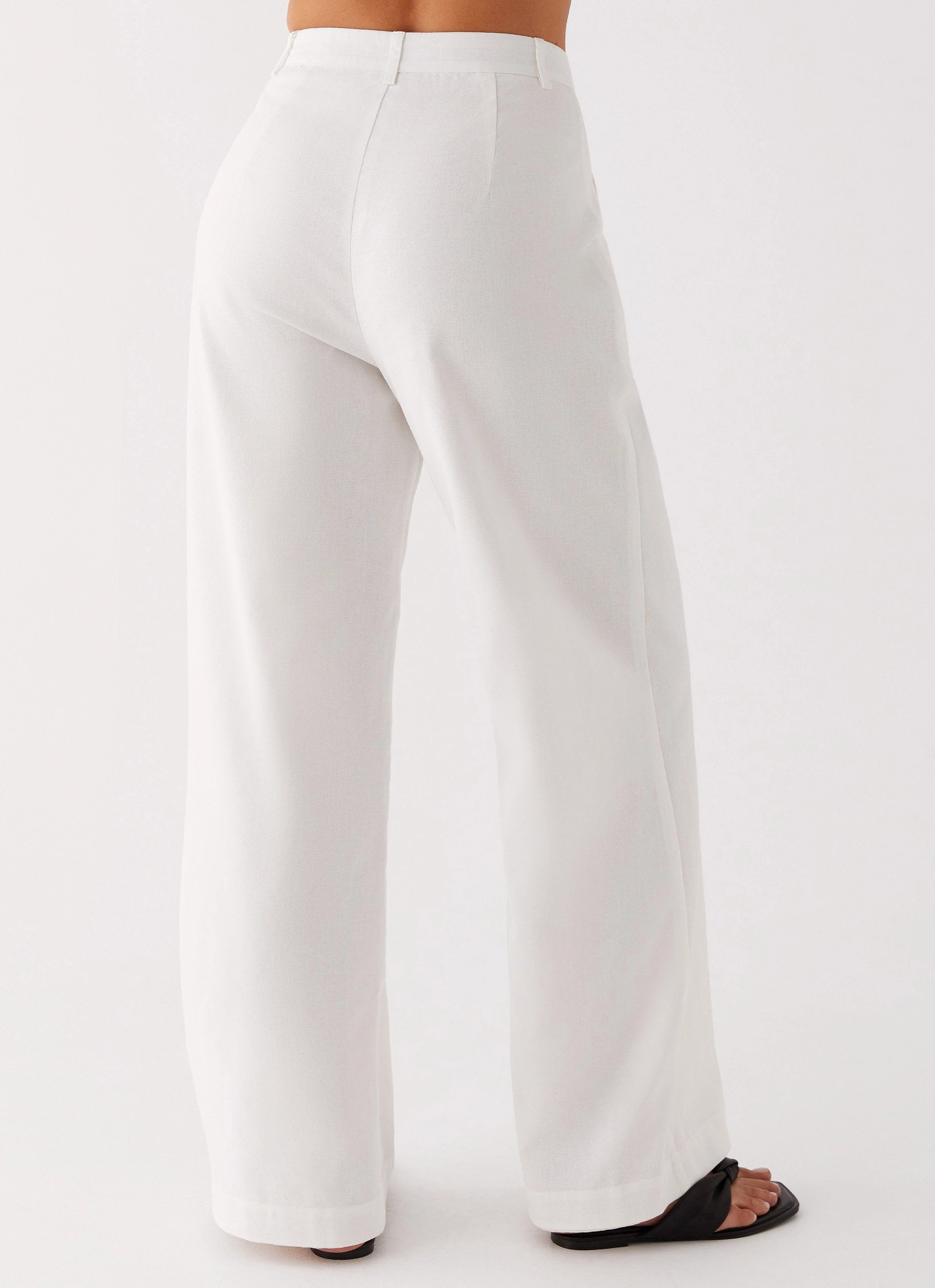 Sporty Fit Design Heatwave Linen Wide Leg Pants - White
