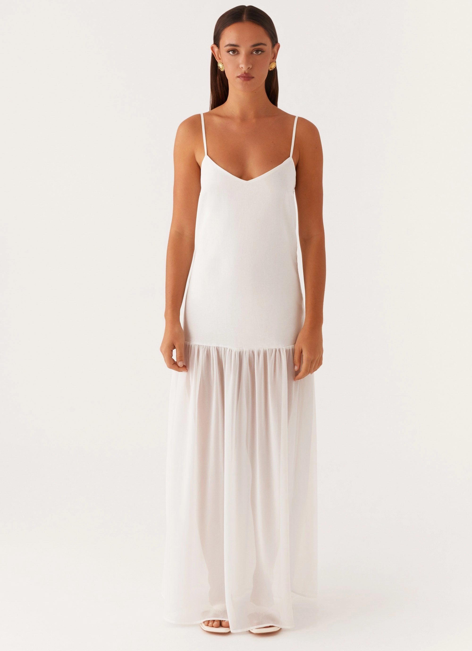 Heavenly Linen Maxi Dress - White Summer Wardrobe Bodycon Fit