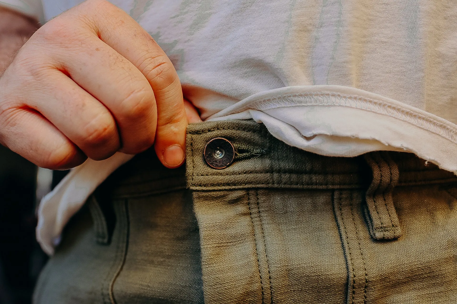 HEAVY BACK SATIN BAKER PANTS-OLIVE (SJ52BP)