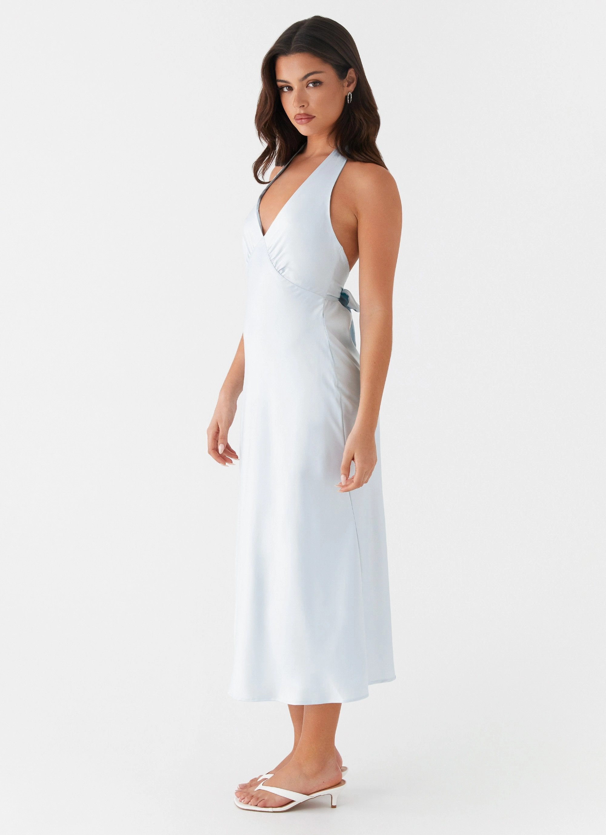 Easy Tones Heavy Hearted Midi Dress - Blue