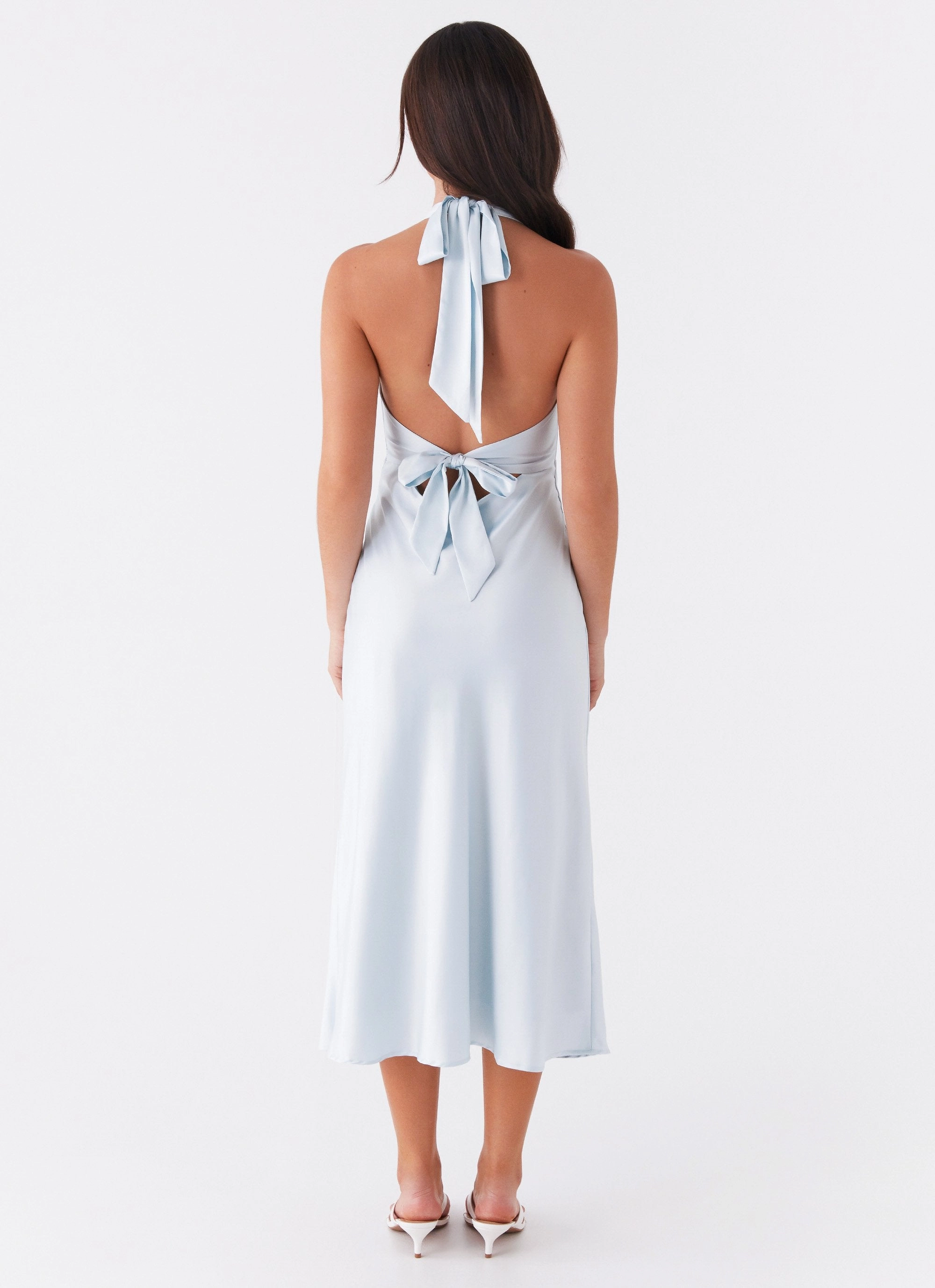 Lightweight Material Heavy Hearted Midi Dress - Blue