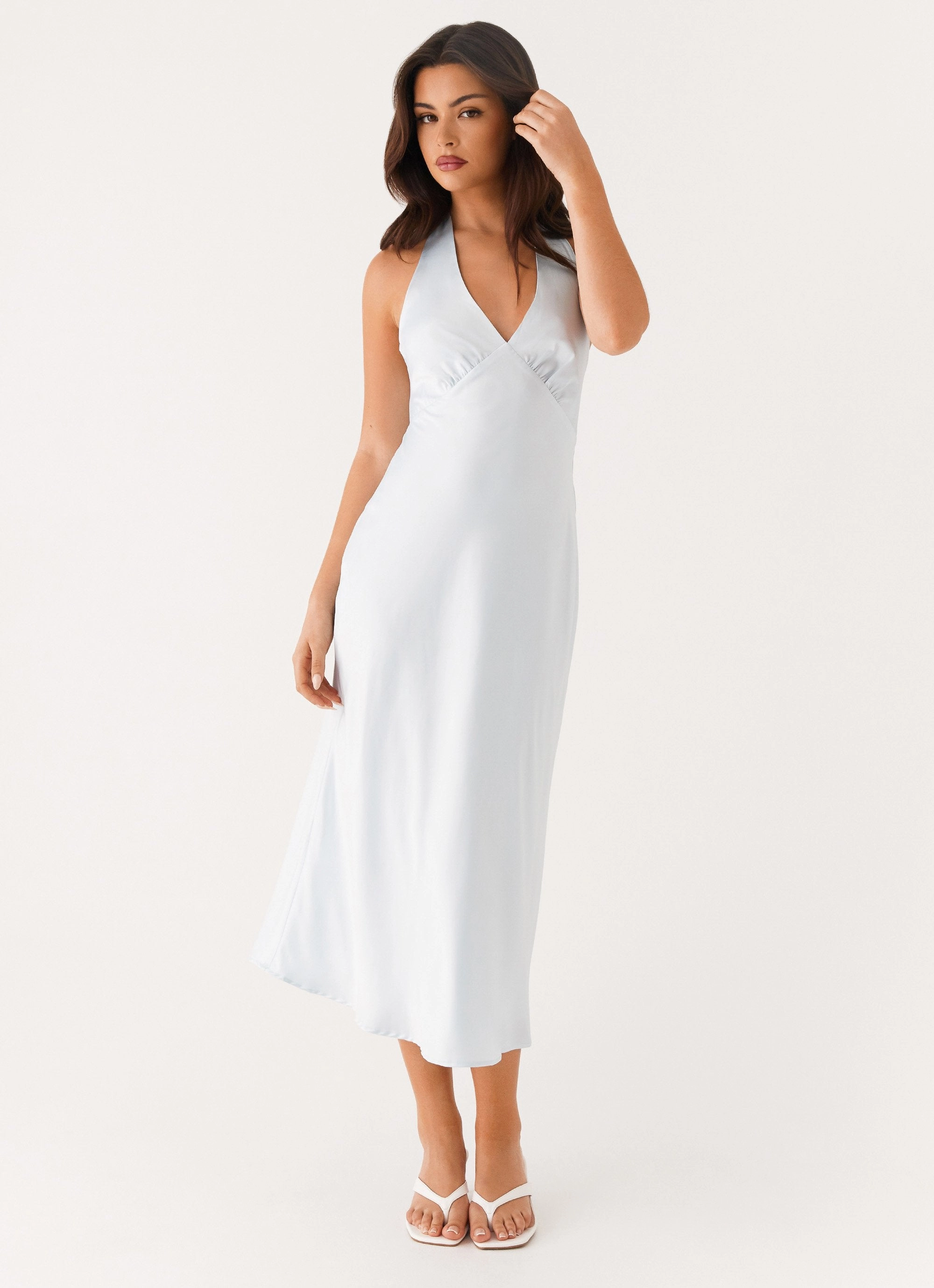Heavy Hearted Midi Dress - Blue Flattering Cut