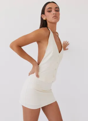 Sarah Mini Skirt - Ivory FadeResistant Treatment
