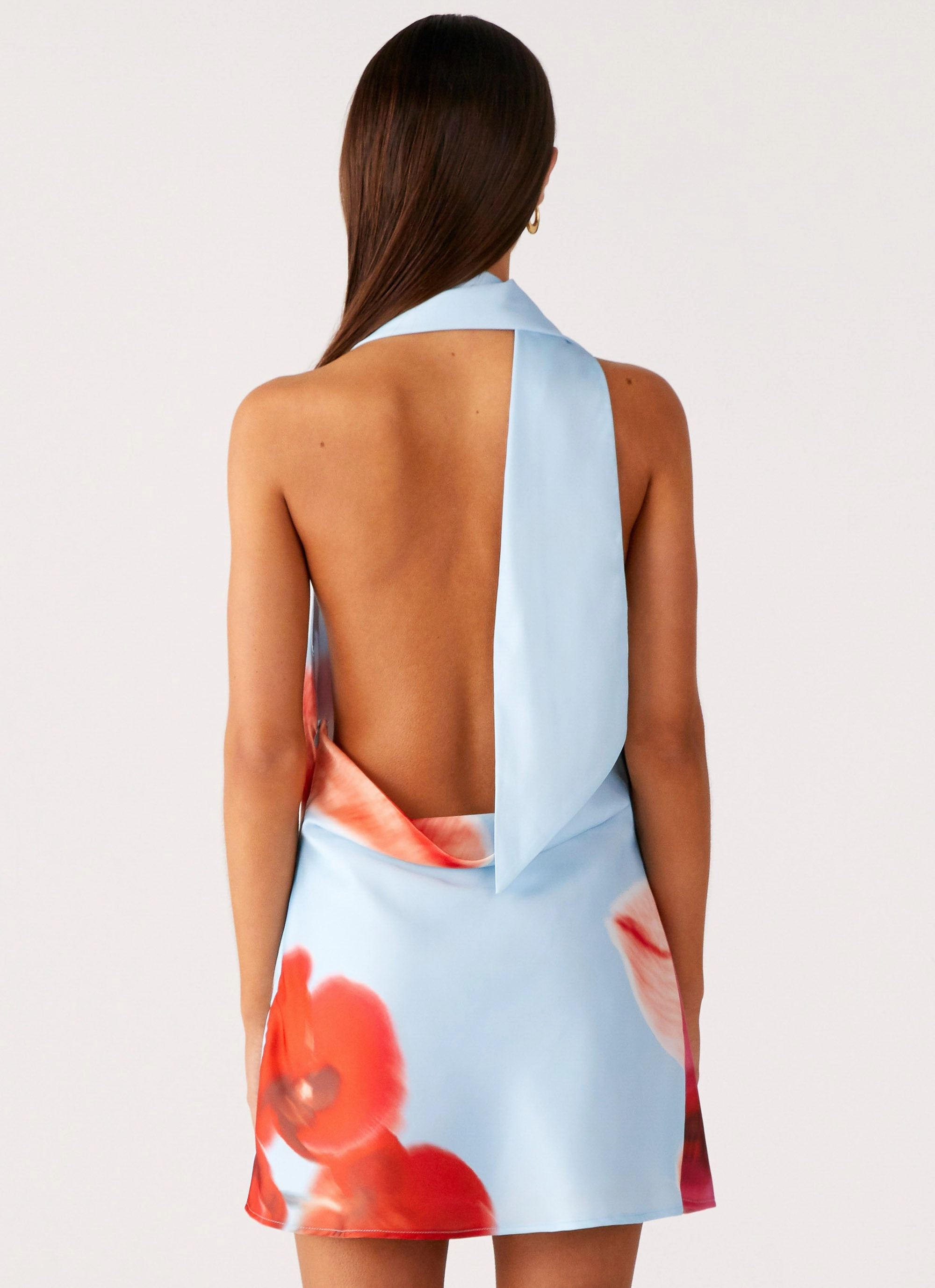 Lace Accent Heidi Mini Dress - Turquoise Bloom