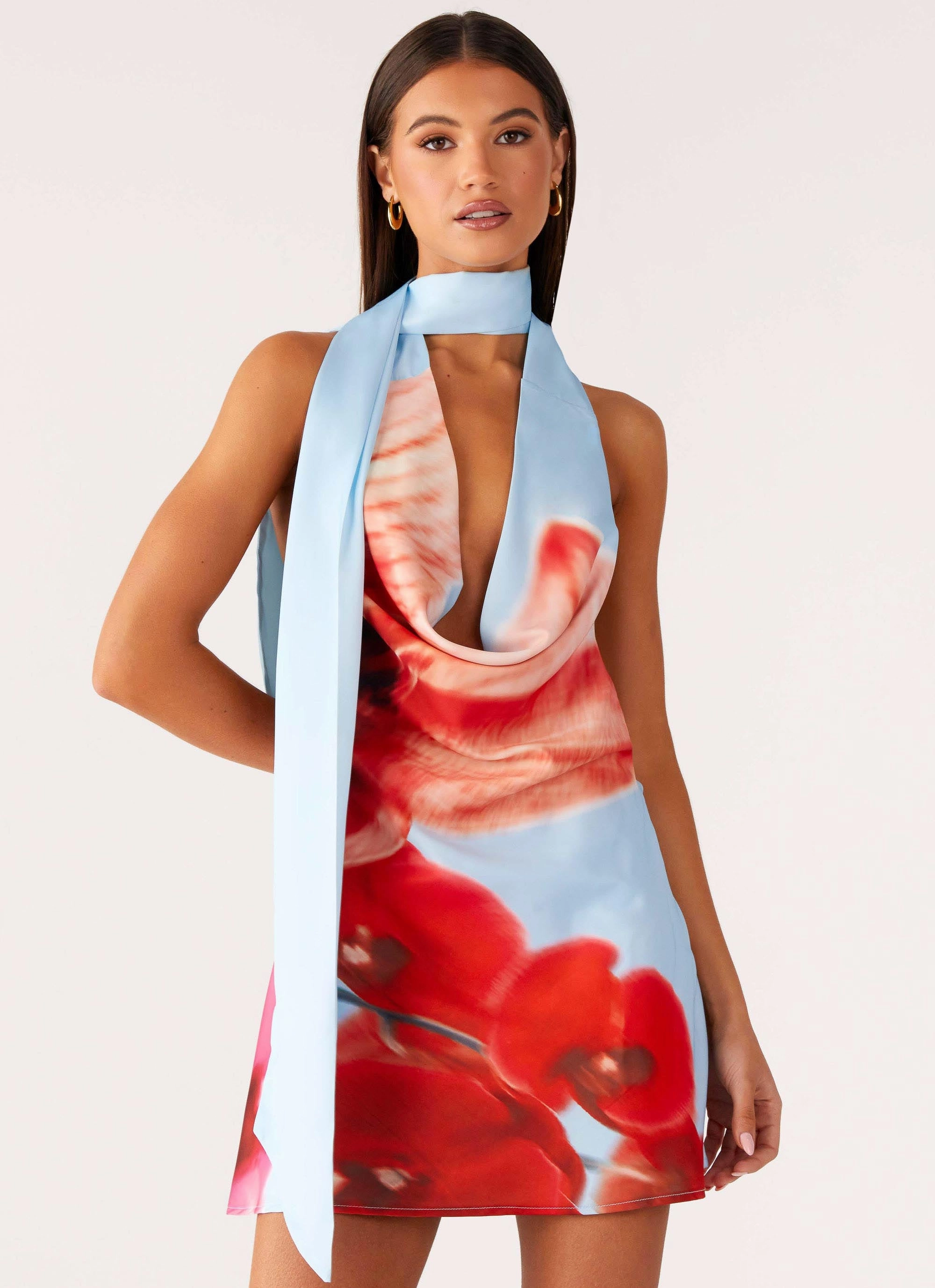 Heidi Mini Dress - Turquoise Bloom Pose Glow Weekend Favorite