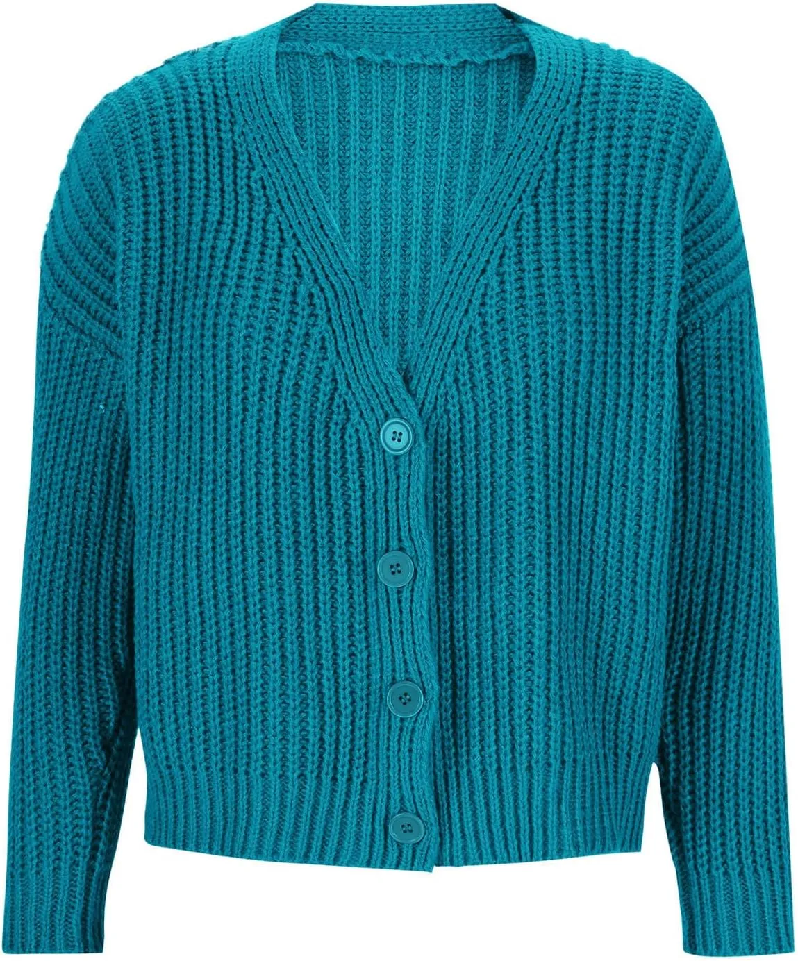 HGps8w Women's Chunky Knit Cardigans - Loose Fit Casual V Neck Button Down Long Sleeve Sweater Jackets Outerwear