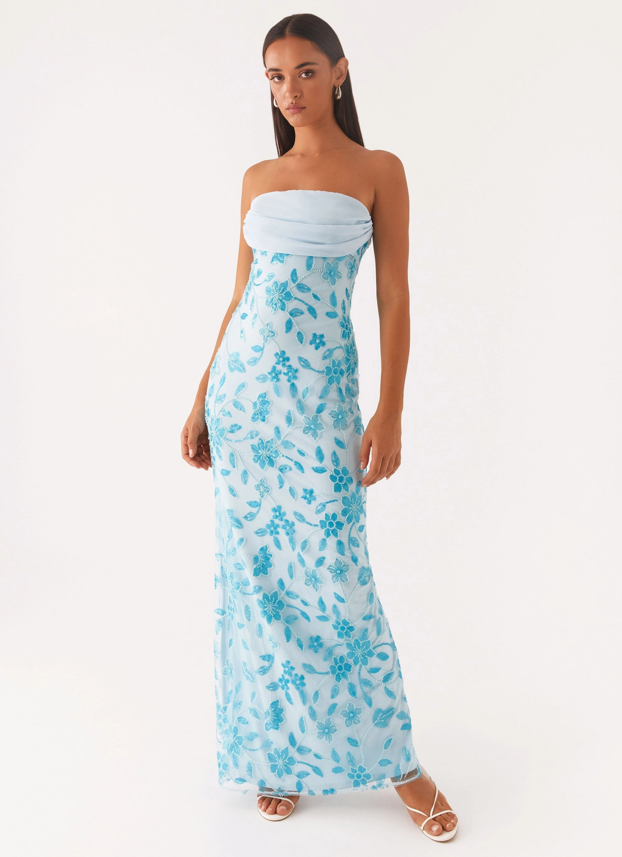 UVProtectiveLayer Prism Beaded Maxi Dress - Blue