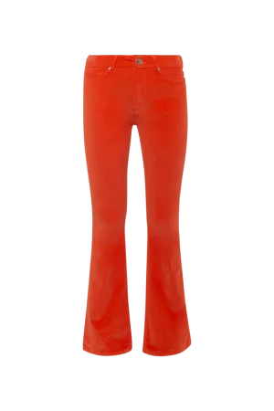 High Rise Flared Cord - Mandarin Red