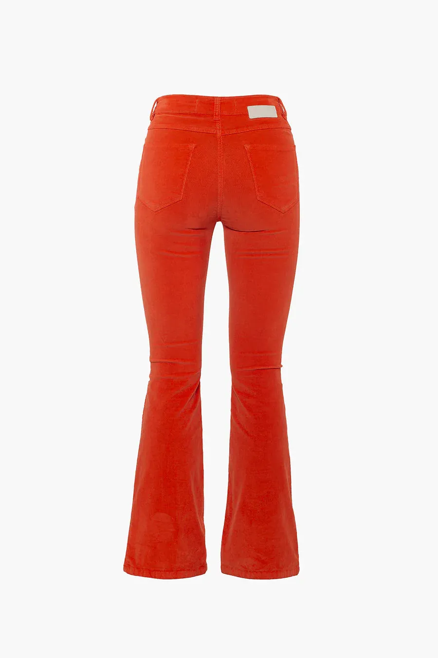 High Rise Flared Cord - Mandarin Red