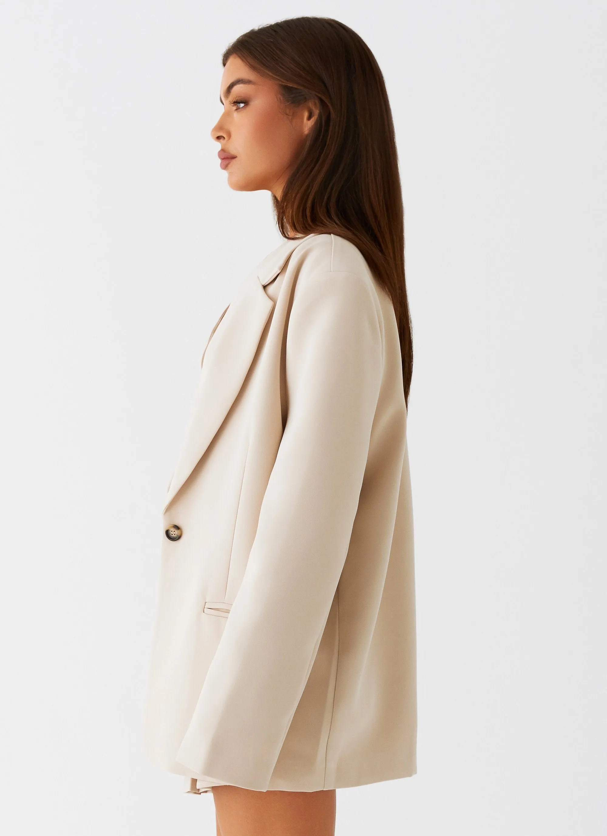 Stealth Mode Blazer - Beige Versatile Layering Piece