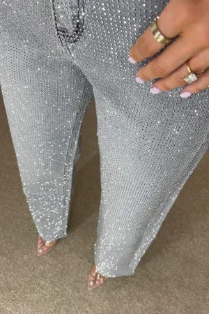 High-waisted diamond straight-leg jeans