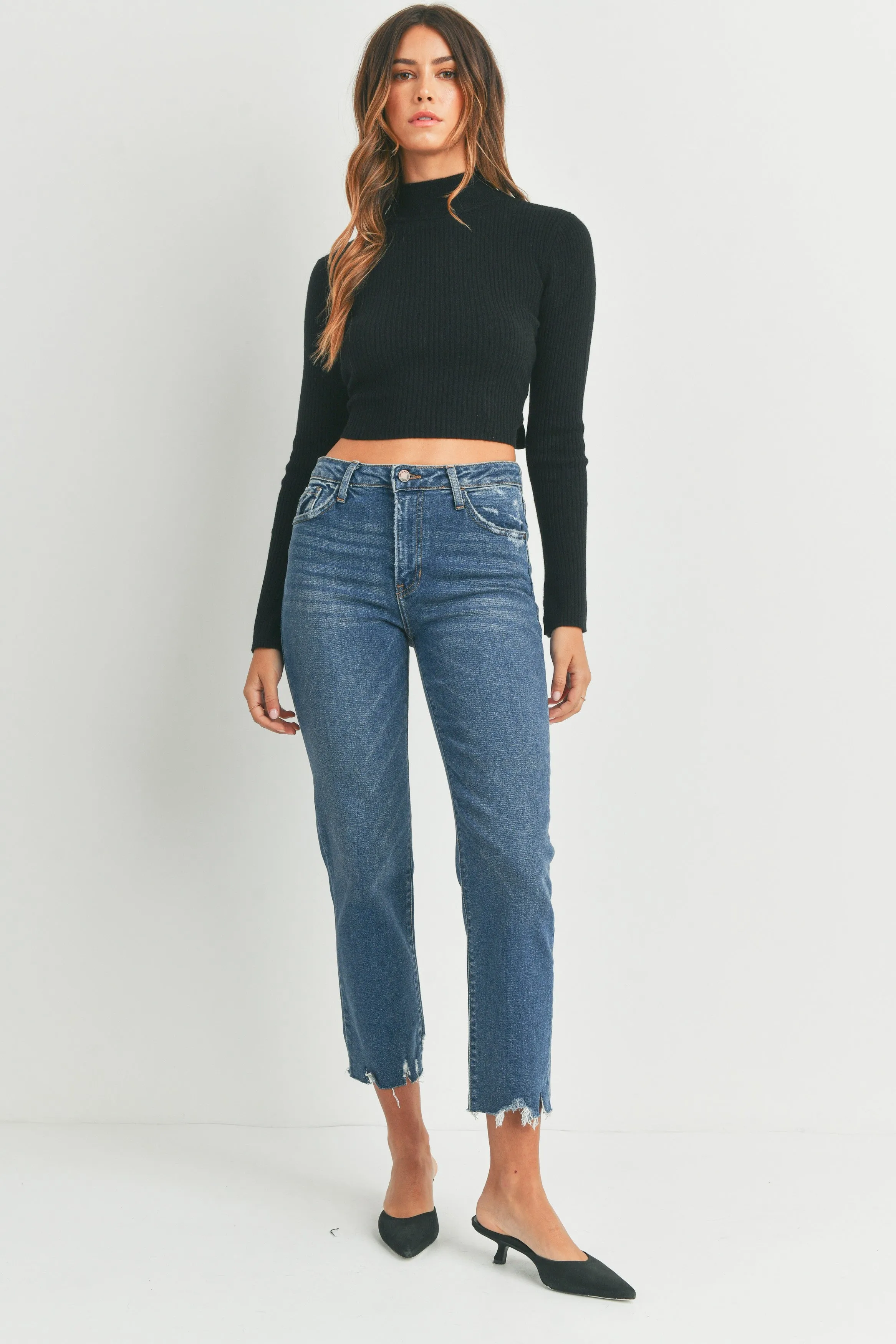 Janie Vintage Straight- Dark Denim Stretchable Fit