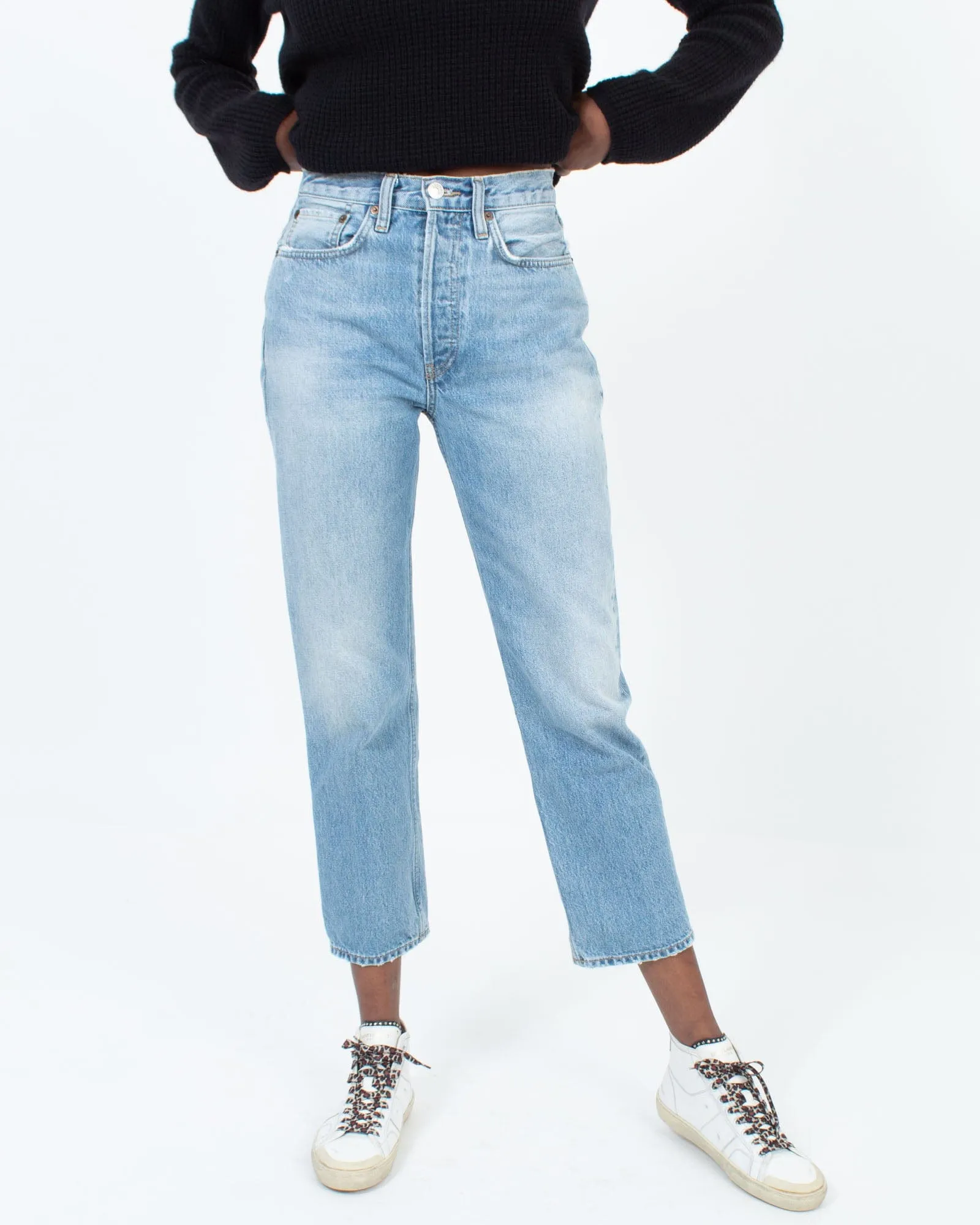 High Waisted Straight Leg Jeans