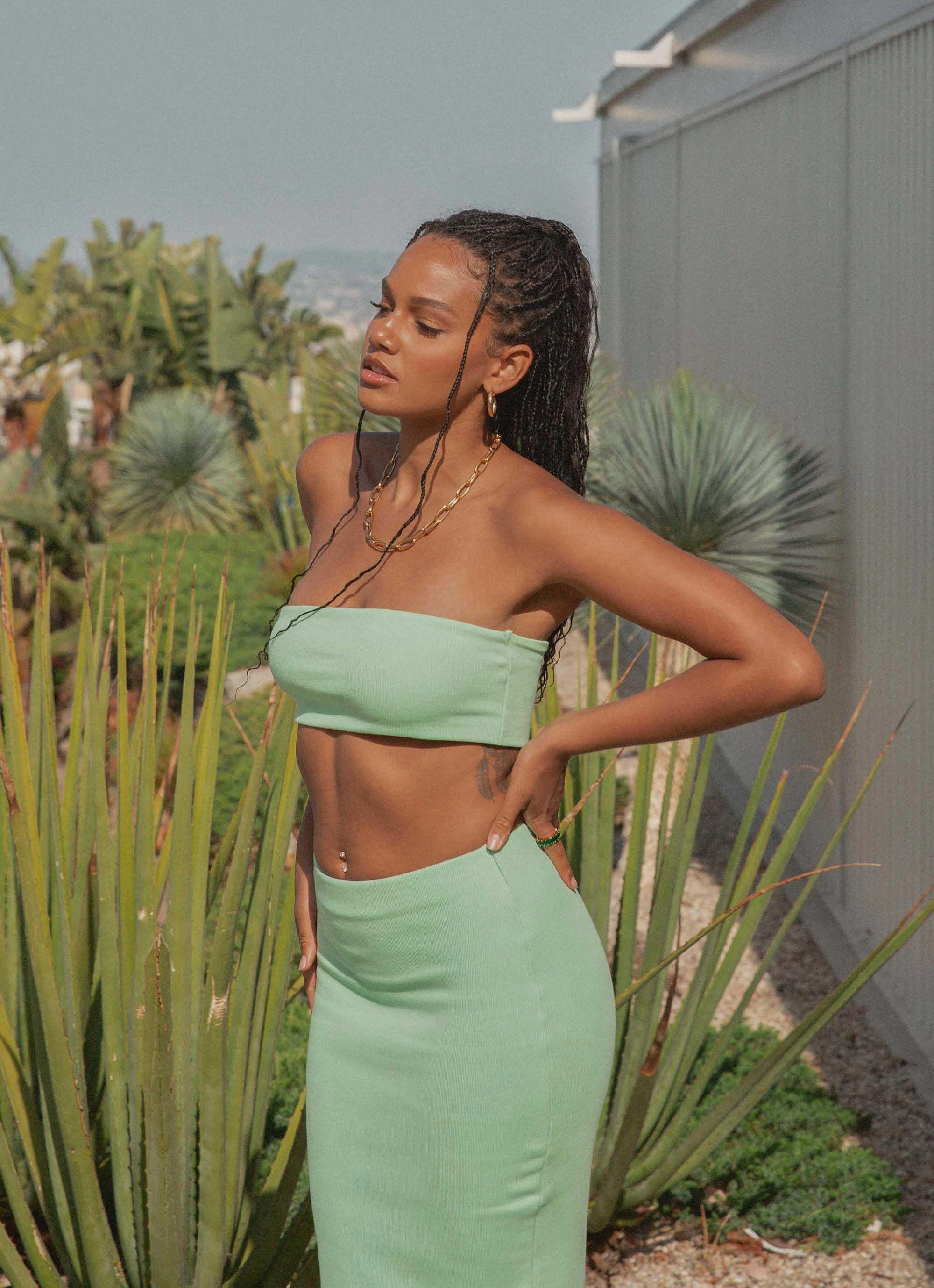 Sun Seeker Crop Top - Sage Sustainable Fabric