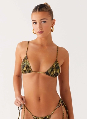 Nautical Theme Deep-Tint Soffa Bikini Top - Cyber Floral