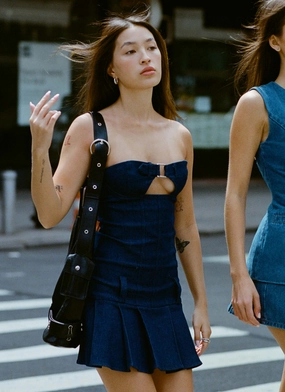 Smart Fashion Case Closed Mini Dress - Dark Indigo