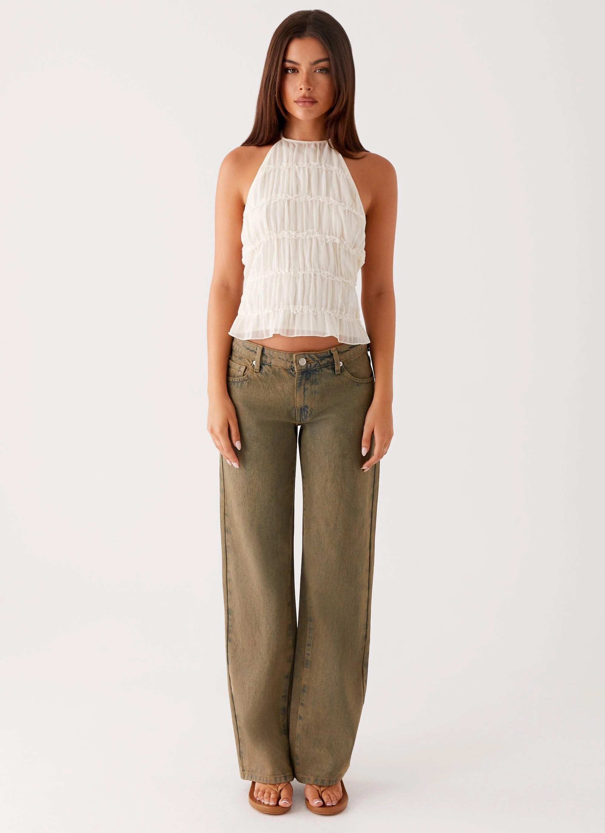 Bennie Halter Top - Ivory Fray Resistant Edges ContouredPanels