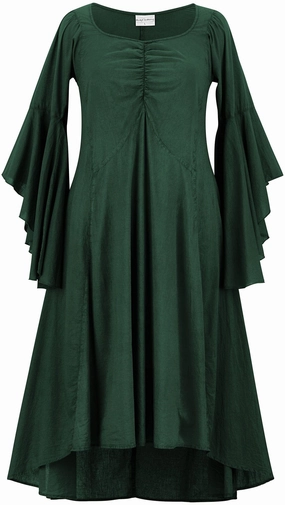 Tauriel Maxi Chemise Limited Edition Greens Bishop-Sleeve Sophisticated and Relaxed