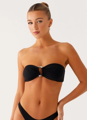 Cuba Strapless Bikini Top - Black Low Profile Lining
