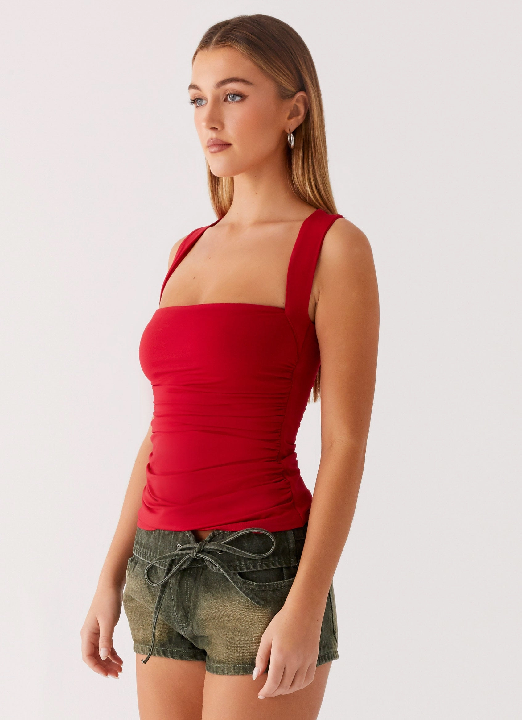 AthleisureInspired Aria Top - Merlot Red