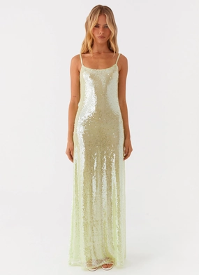 Sun-Protective Higher Level Sequin Maxi Dress - Mint