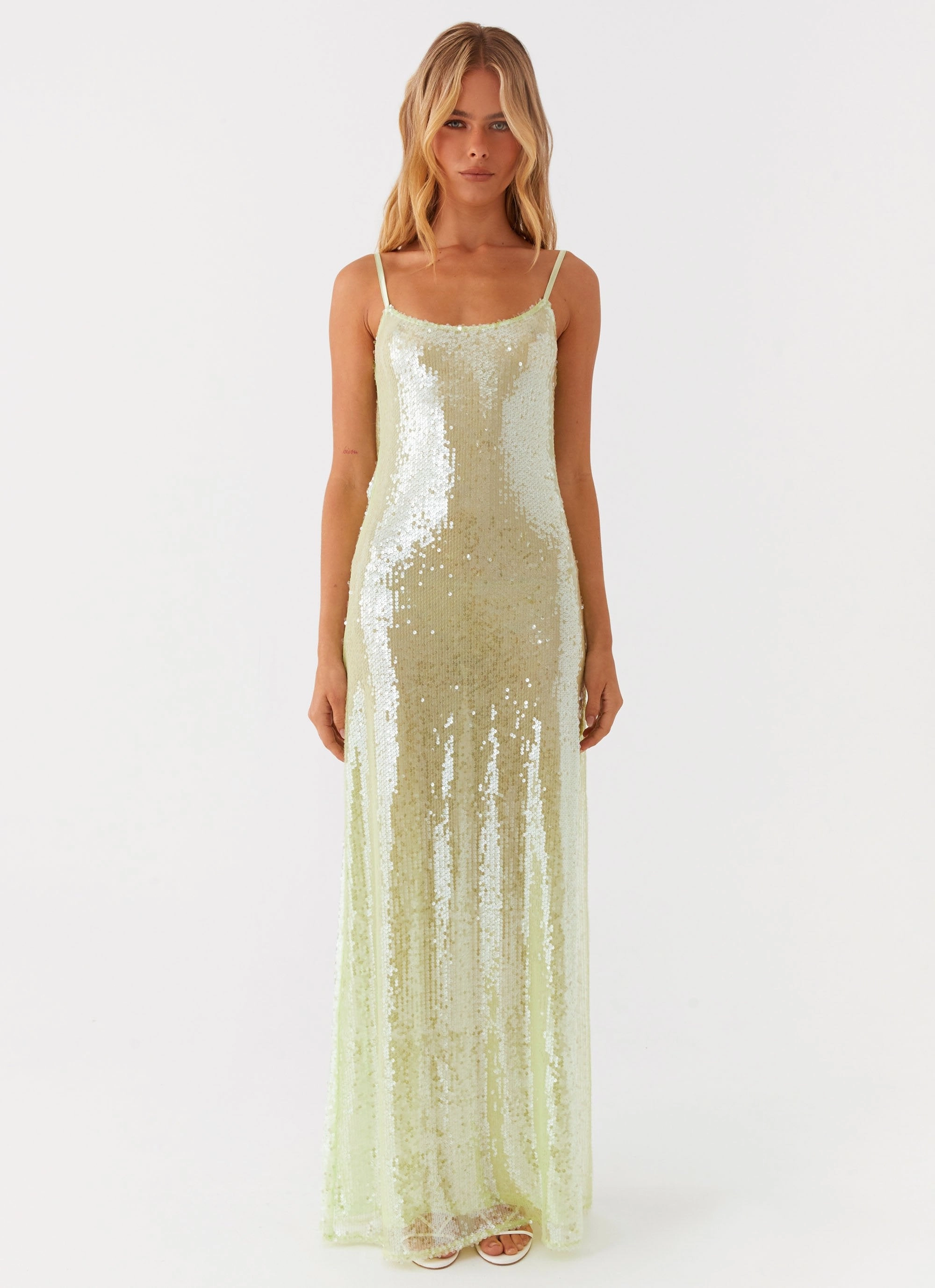 Sun-Protective Higher Level Sequin Maxi Dress - Mint