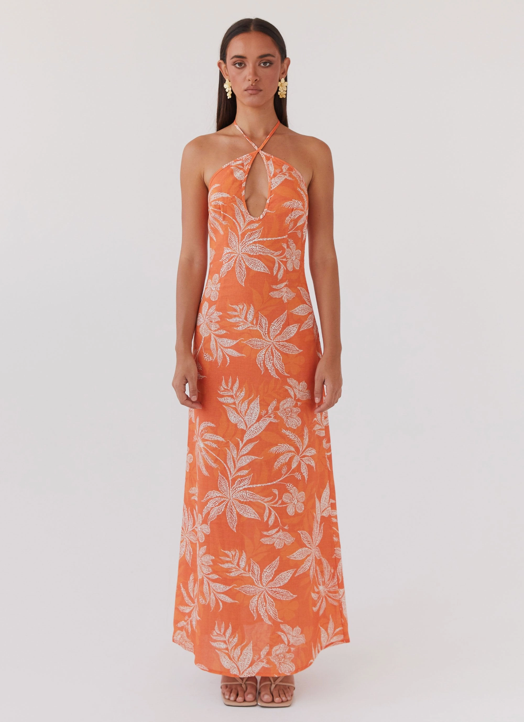 Keliegh Linen Maxi Dress - Tropic Sunset Sleek Wear