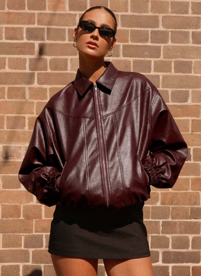 Breathable Material Breathable mesh lining Holland Bomber Jacket - Wine