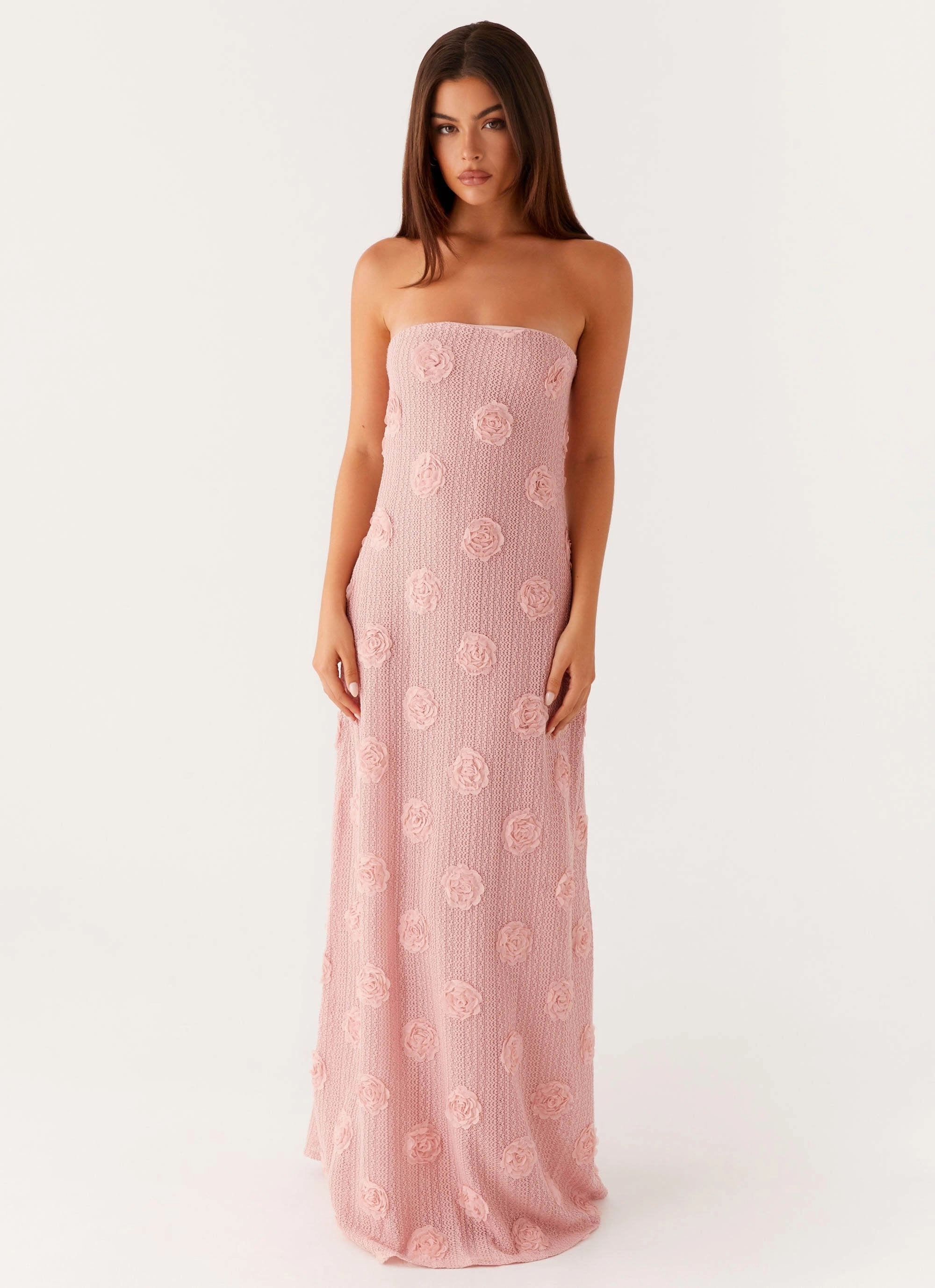 Holly Maxi Dress - Pink Balanced Lines Everyday Layers