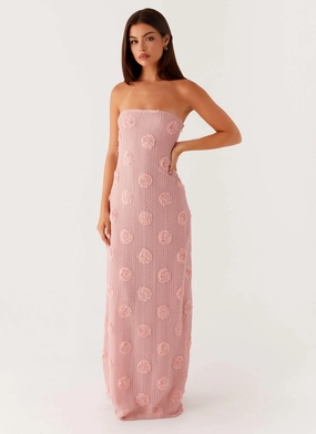 Holly Maxi Dress - Pink Layered Fit