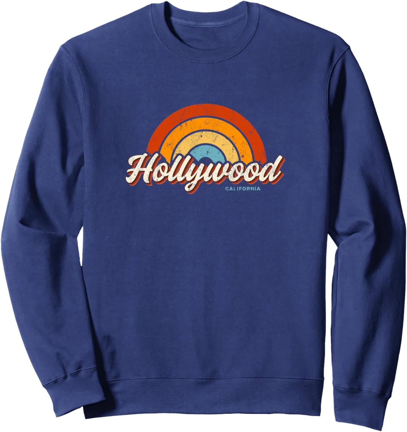 Hollywood California CA Vintage Rainbow Retro 70s Sweatshirt