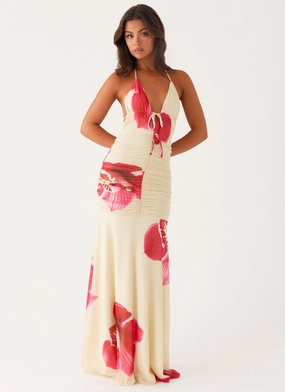 Comfortable Cut Hollywood Maxi Dress - Orchid Yellow