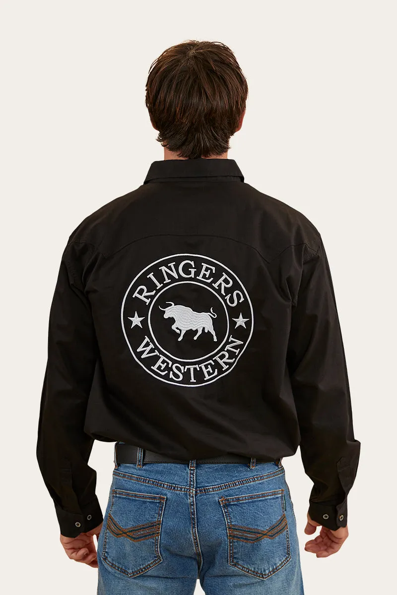 Holstein Mens Full Button Work Shirt - Black