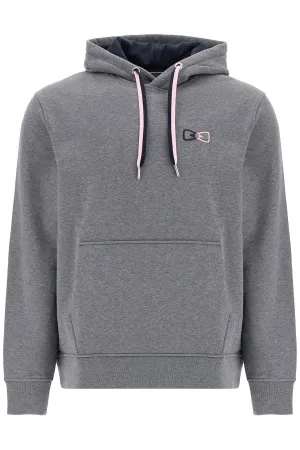 hooded sweatshirt with embroidered logo H24MAISW0025 SMOKE E CHINE
