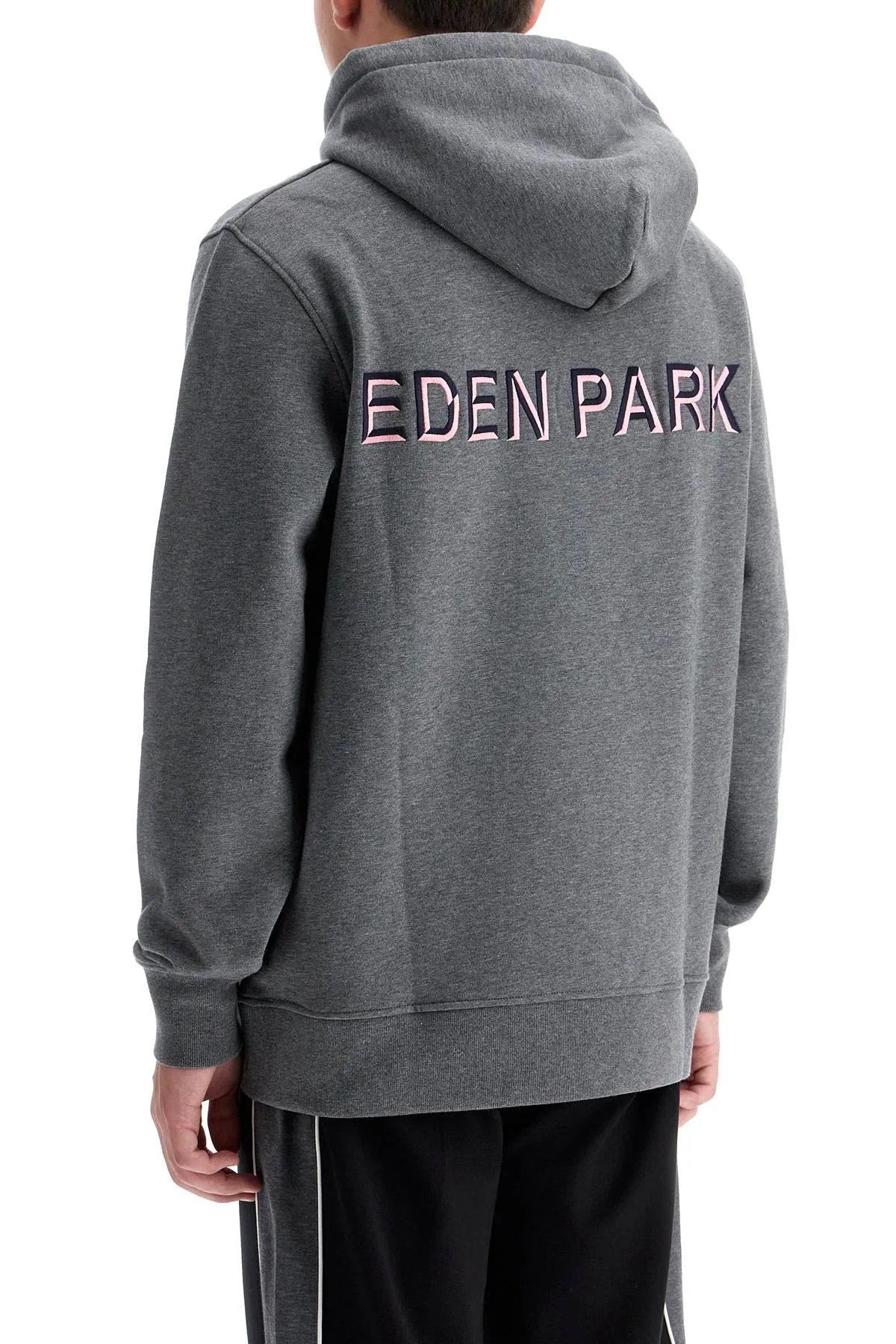 hooded sweatshirt with embroidered logo H24MAISW0025 SMOKE E CHINE