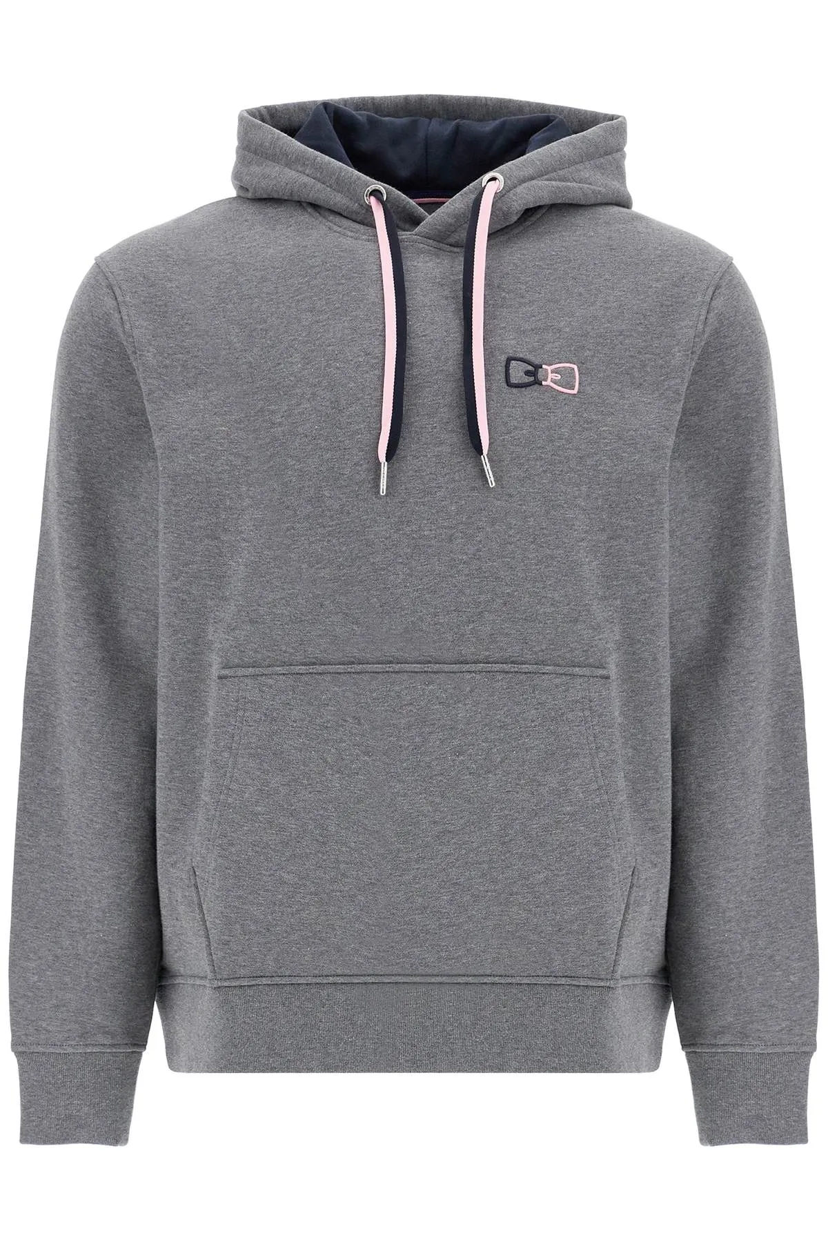 hooded sweatshirt with embroidered logo H24MAISW0025 SMOKE E CHINE