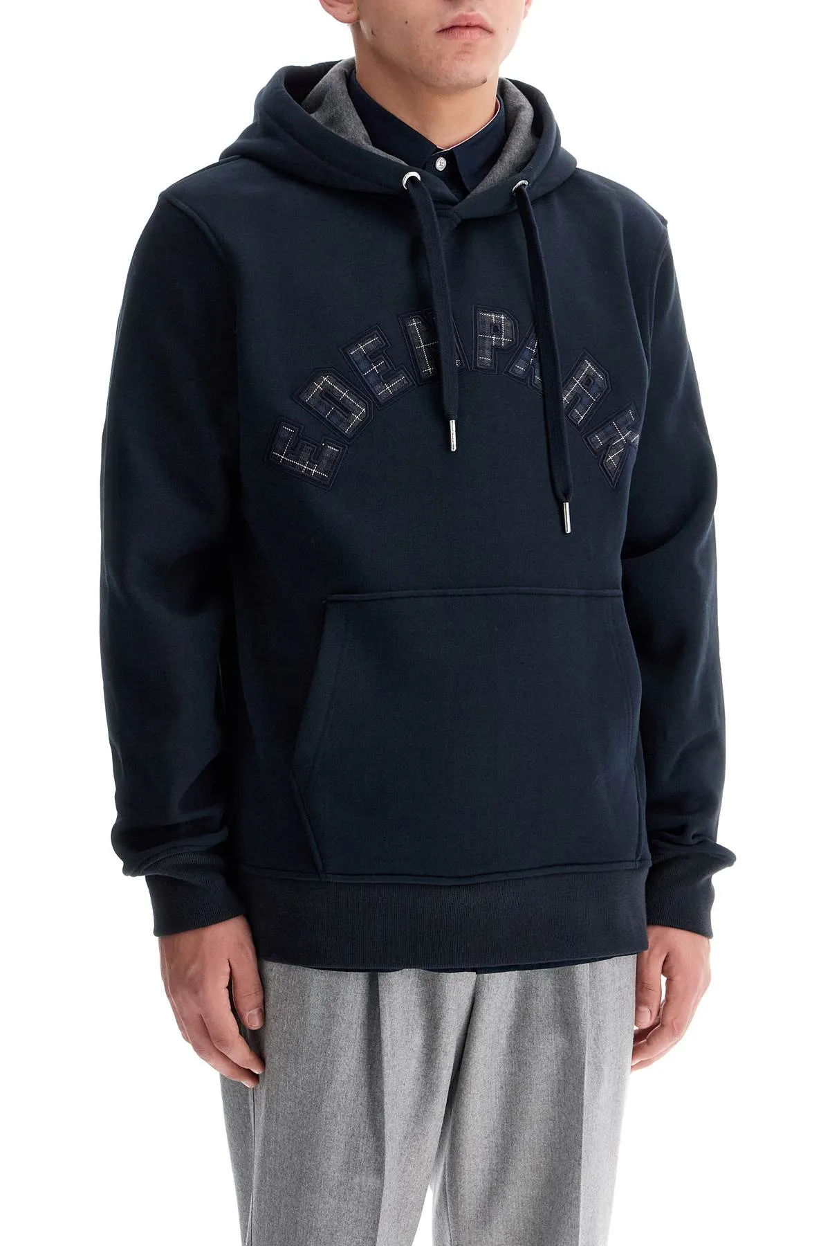 hooded sweatshirt with logo patch H24MAISW0035 MARINE EP