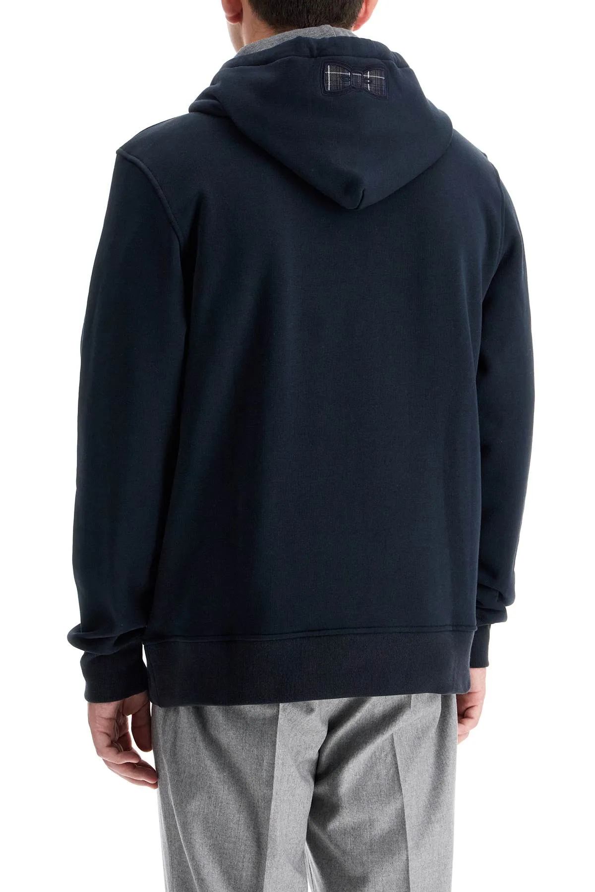 hooded sweatshirt with logo patch H24MAISW0035 MARINE EP