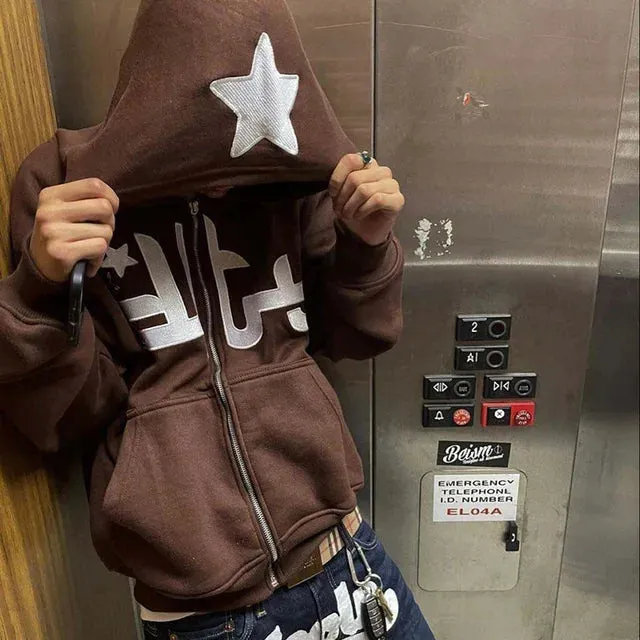 Hoodie zippé écriture arabe
